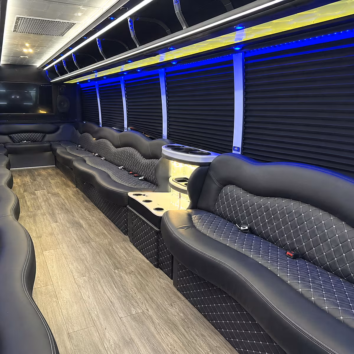 Murfreesboro Wedding Transportation party bus interior