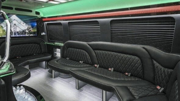 Interior of Murfreesboro Party Bus Company's 14 Passenger Sprinter Limousine in Murfreesboro