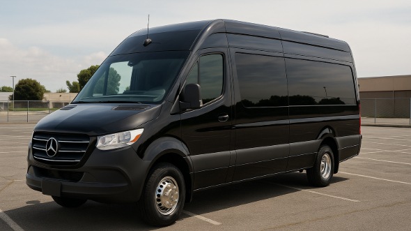 Exterior of Charter Bus Company Nashville's 14 Passenger Sprinter Limousine in Nashville