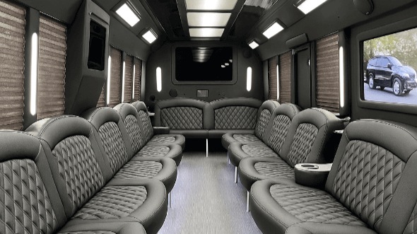 Interior of Charter Bus Company Clarksville's 20 Passenger Party Bus in Clarksville