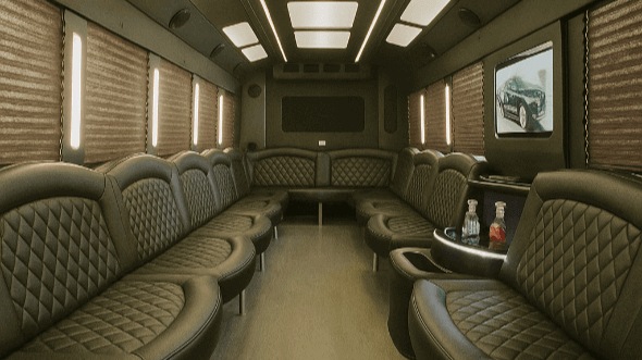 Interior of Charter Bus Company Nashville's 20 Passenger Party Bus in Nashville