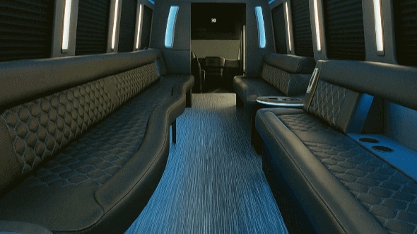 Interior of Charter Bus Company Gallatin's 25 Passenger Party Bus in Gallatin