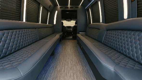 Interior of Charter Bus Company Jackson's 25 Passenger Party Bus in Jackson