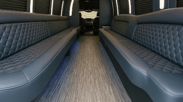 Interior of Charter Bus Company Nashville's 25 Passenger Party Bus in Nashville