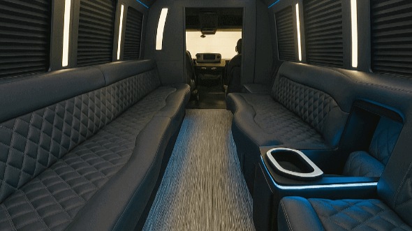 Interior of Charter Bus Company Gallatin's 28 Passenger Party Bus in Gallatin