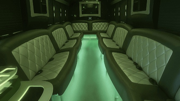 Interior of Charter Bus Company Hendersonville's 28 Passenger Party Bus in Hendersonville