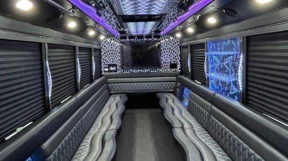 Interior of Charter Bus Company Lebanon's 30 Passenger Party Bus in Lebanon