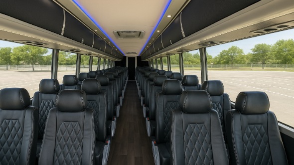 Interior of Charter Bus Company Murfreesboro's 40 Passenger Charter Bus in Murfreesboro