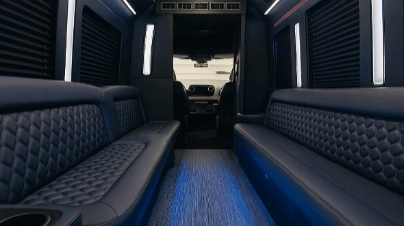 Interior of Charter Bus Company Smyrna's 40 Passenger Party Bus in Smyrna