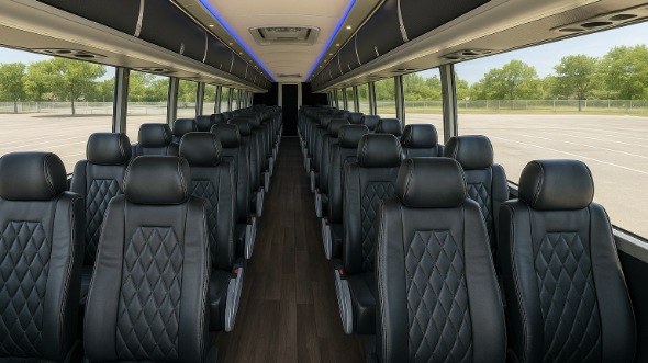 Interior of Charter Bus Company Murfreesboro's 47 Passenger Charter Bus in Murfreesboro