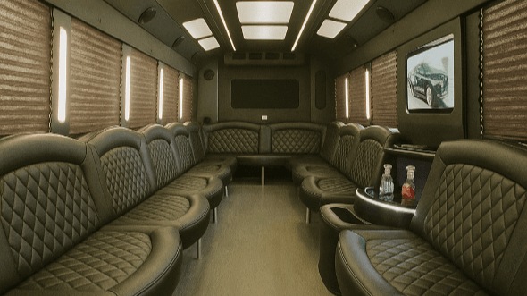 Interior of Murfreesboro Party Bus Company's 50 Passenger Party Bus in Murfreesboro