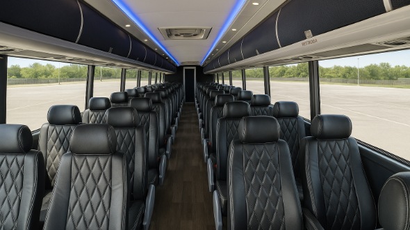 Interior of Charter Bus Company Murfreesboro's 54 Passenger Charter Bus in Murfreesboro