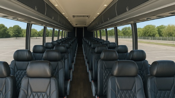 Interior of Charter Bus Company Murfreesboro's 55 Passenger Charter Bus in Murfreesboro